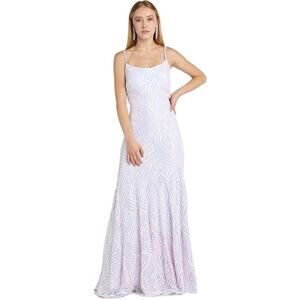 NEW Morgan & Co Long Lace-Up Sequin Dress Size 1  Junior Prom Homecoming